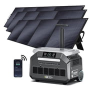 IEE P3200 Solar Generator with 3 200W Panels, 2048Wh LiFePO  Power Station 3200W/6400W Peak with 16 Ports, 1800W Fast AC & Solar Charging, APP Control, EPS Backup for Home, Camping & RVs