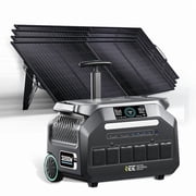 IEE P3200 Solar Generator with 4 200W Solar Panels, 2048Wh LiFePO  Power Station 3200W/6400W Peak with 16 Ports, 1800W Fast AC & Solar Charging, APP Control, EPS Backup for Home, Camping & RVs