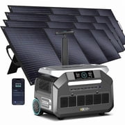 IEE P3200 Solar Generator with 5 200W Panels, 2048Wh LiFePO4 Battery, 3200W 6400W Peak Power Station, 1000W MPPT, 0.6H Fast Charging, APP Control, UPS Backup for Home, RV, Camping