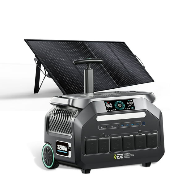 IEE P3200 solar generator with 200W panels, LiFePO₄ Battery,EPS,APP Control,Home and outdoor Backup,RV.Caming .