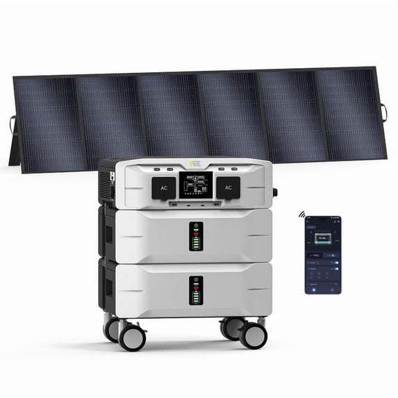 IEE SP5000 5120Wh Solar Generator - 5000W Continuous Power with 1x500W Solar Panel | Home Emergency, RV Trips & Camping Backup