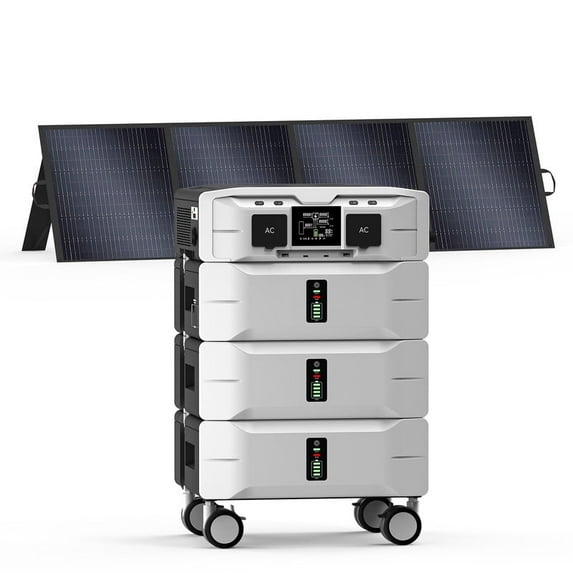 IEE SP5000 Solar Generator 7680Wh with 1x200W Panel | 5000W Home & RV Power Backup | Emergency & Camping Ready