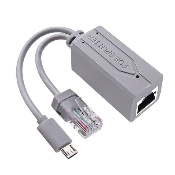 IEEE802.3af Micro USB Active PoE Splitter Converts 48V to 5V Micro USB Power Supply with RJ45 Port for IP Cameras