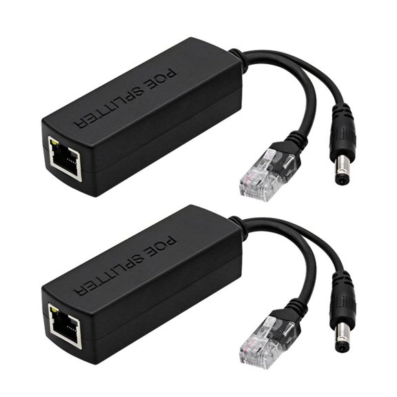 IEEE802.3af/at Standard DC48V to 12V 1.2A Output Voltages Power Over Ethernet Splitter with LED Indicators for Networking Devices