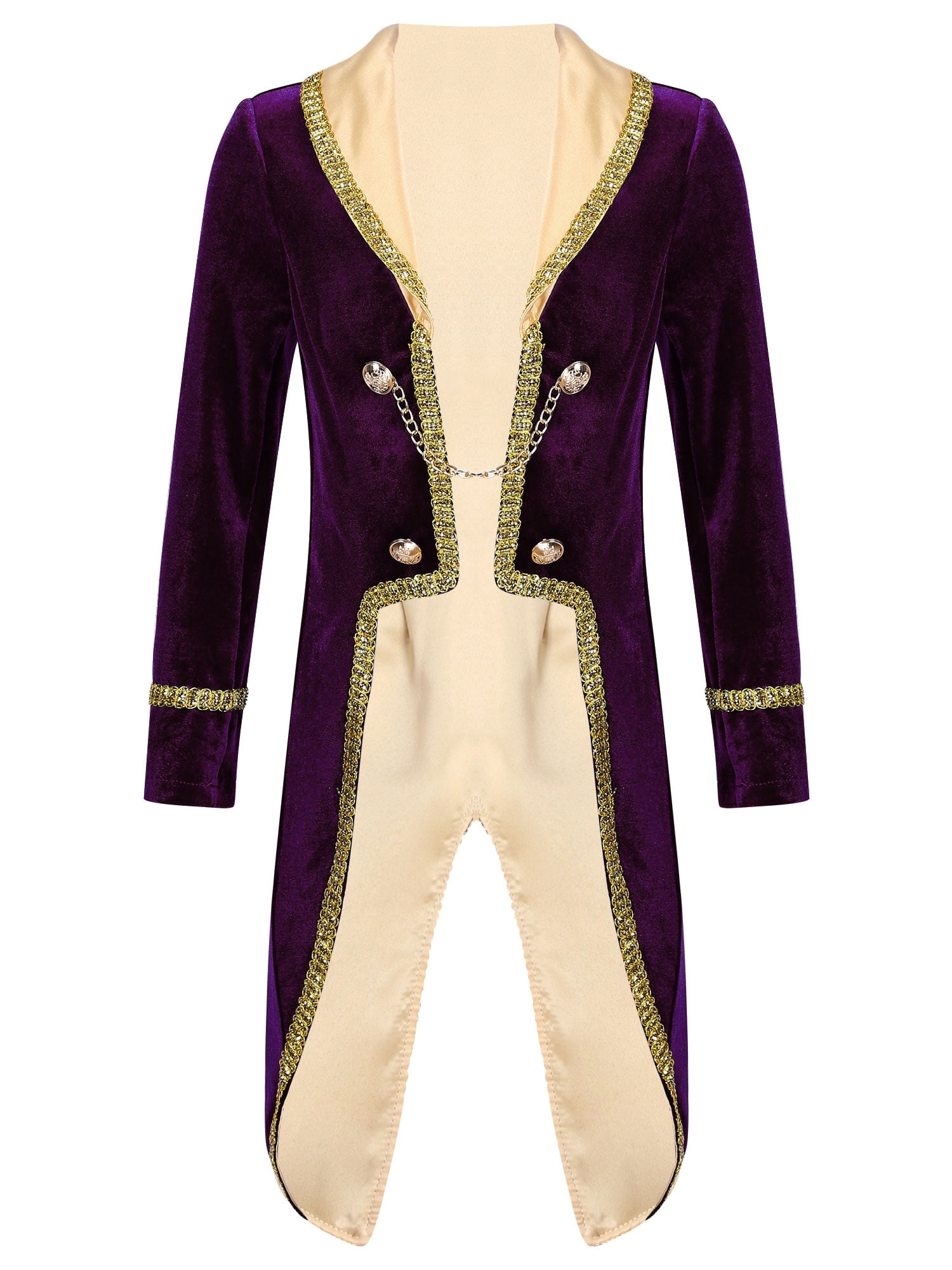 Gilet/Veste Garçon Style Vintage Médiéval - En Velours, Queue De Pie, Pour Costume Halloween Ou Soirée à Thème