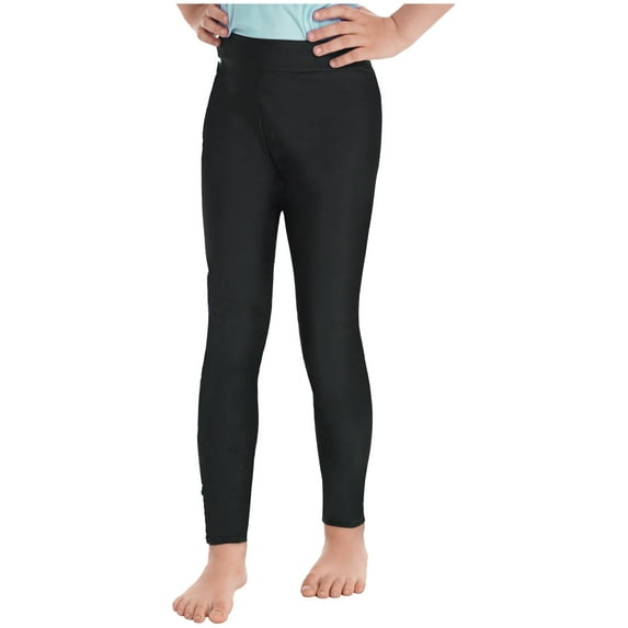 IEFIEL Girls Gymnastic Yoga Pants Stretchy Skinny Tights Leggings Running Workout Athletic Pants A Black 12