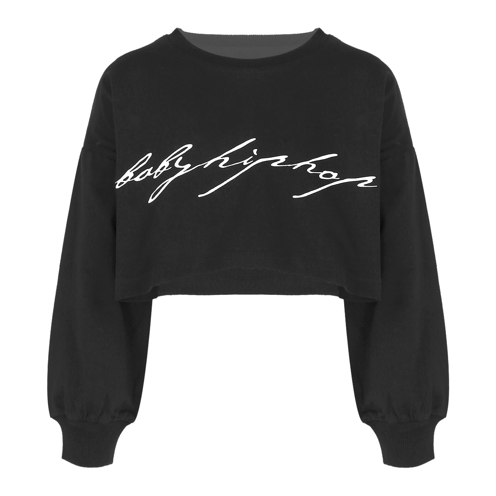 IEFIEL Girls Hip Hop Jazz Dance Costume Long Sleeve Crop Top,Sizes 3-18 ...
