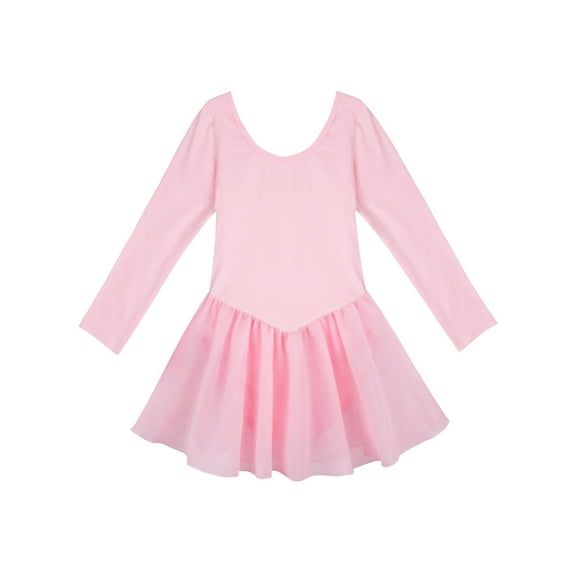 IEFIEL Girls Long Sleeve Ballet Dress Dance Skirt Leotard (Little Girls & Big Girls)