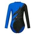 thumbnail image 1 of IEFIEL Girls Long Sleeve Stand Collar Gymnastic Dance Leotard Shiny Rhinestones Dancewear, 1 of 7