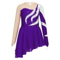 thumbnail image 1 of IEFIEL Girls Sequins Mesh Splice Figure Skating Dress Youth Sleeveless Keyhole Back Dance Gymnastics Costume Purple 16, 1 of 5