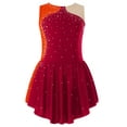thumbnail image 1 of IEFIEL Girls Shiny Rhinestone Figure Skating Dress Ballet Dance Sleeveless Gymnastics Leotard Dance Wear Burgundy 8, 1 of 6