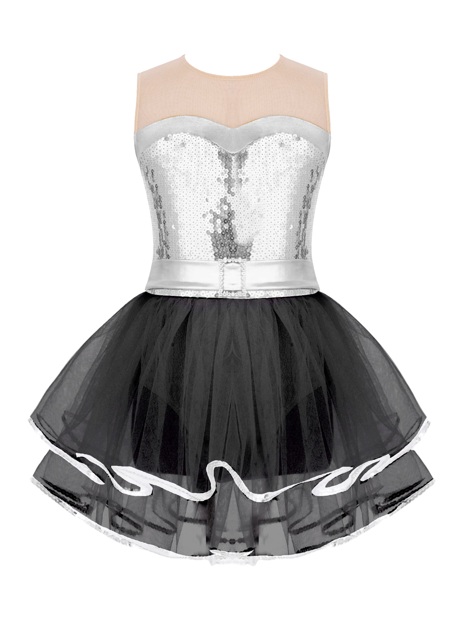 Theme Girls Bailey Satin Ballet Dress Silver main image 1