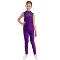 thumbnail image 1 of IEFIEL Girls Sleeveless Rhinestone Gymnastics Jumpsuit Ballet Leotard Figure Ice Skating Bodysuit Unitard Purple 10, 1 of 7
