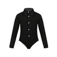thumbnail image 1 of IEFIEL Kids Boys Long Sleeve Latin Modern Dance Shirt Romper Bodysuit Dress Shirt Dancewear Black 4, 1 of 7