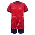 thumbnail image 1 of IEFIEL Kids Boys Quick-Dry Sports Suit Tracksuit Toddlers T-Shirt with Shorts Set Teens Football Basketball Training Outfit Red-A XS, 1 of 7
