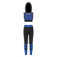 thumbnail image 1 of IEFIEL Kids Girls 3Pcs Sports Set Camisole Mesh Hoodie Cropped Vest Jogger Pants Hip Hop Dance Suit Blue 6, 1 of 7