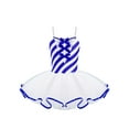 thumbnail image 1 of IEFIEL Kids Girls Christmas Costume Plush Tutu Jumpsuit Striped Candy Cane Leotard Dress Figure Skating Costume Blue-A 8, 1 of 7