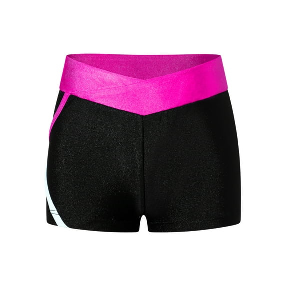 IEFIEL Kids Girls Contrast Color Sports Shorts Jogging Cycling Bikers Shorts Hot Pink 8