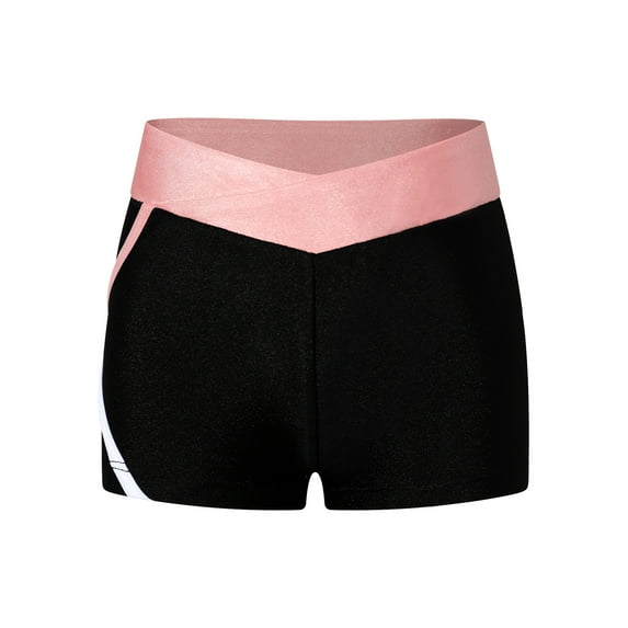 IEFIEL Kids Girls Contrast Color Sports Shorts Jogging Cycling Bikers Shorts Pink 14