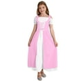 thumbnail image 1 of IEFIEL Kids Girls Halloween Medieval Retro Costume Off Shoulder Lace-up Renaissance Maxi Dress Carnival Party Costume Pink 6, 1 of 7