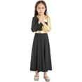 thumbnail image 1 of IEFIEL Kids Girls Liturgical Praise Dance Dress Bronzing Cross Pattern Print Lyrical Worship Dancewear Black 4, 1 of 7