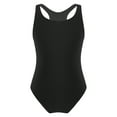 thumbnail image 1 of IEFIEL Kids Girls One Piece Swimsuit Racer Back Swimwear Quick Dry Bathing Suit A Black 16, 1 of 7