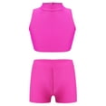 thumbnail image 1 of IEFIEL Kids Girls Sleeveless Criss Cross Back Crop Top with Shorts Swimsuit Beach Pool Party Swimming Bathing Suit Hot Pink 6, 1 of 7