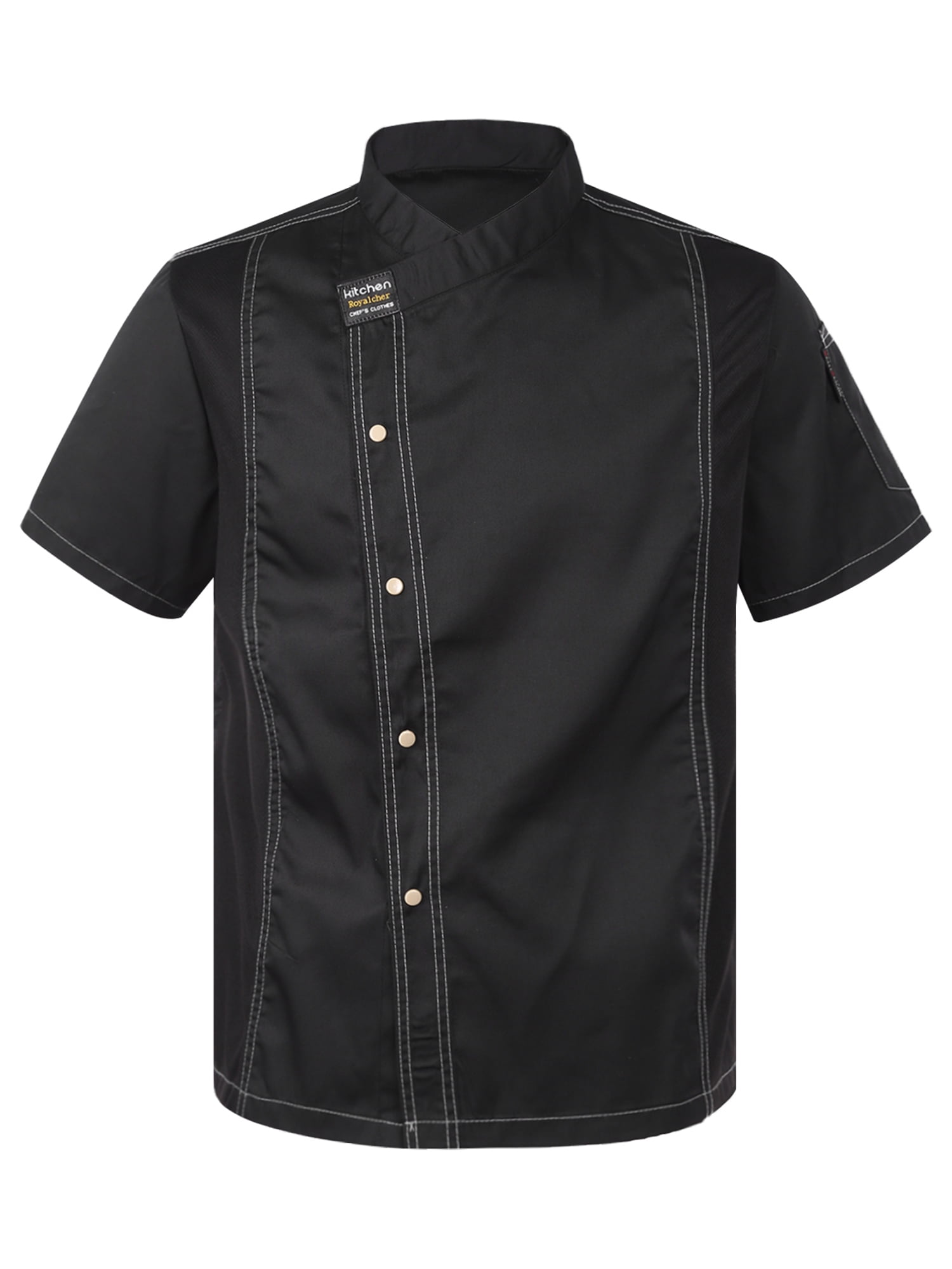 IEFIEL Mens Chef Shirt Kitchen Work Uniform Chef Cook Coat Hotel Jacket