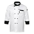 thumbnail image 1 of IEFIEL Mens Chef Shirt Kitchen Work Uniform Chef Cook Coat Hotel Jacket Canteen Cake Shop Costume White XL, 1 of 7
