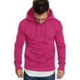 thumbnail image 1 of IEFIEL Mens Plain Pullover Hoodies Casual Hooded Sweatshirt Classic Long Sleeve Tops Burgundy 3XL, 1 of 2