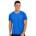 thumbnail image 1 of IEFIEL Mens Rash Guard Swim Shirt Short Sleeve UV Protection Shirt Athletic Quick Dry T-Shirt Tees Lake Blue 8XL, 1 of 7