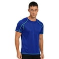 thumbnail image 1 of IEFIEL Mens Rash Guard Swim Shirt Short Sleeve UV Protection Shirt Athletic Quick Dry T-Shirt Tees Royal Blue 8XL, 1 of 7