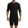thumbnail image 1 of IEFIEL Mens Sun Protective Short Sleeve Swimsuit Bodysuit Back Zipper Surfing Diving Wetsuit Rash Guard Navy_Blue L, 1 of 7