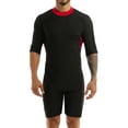 thumbnail image 1 of IEFIEL Mens Sun Protective Short Sleeve Swimsuit Bodysuit Back Zipper Surfing Diving Wetsuit Rash Guard Red XXL, 1 of 7