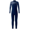 thumbnail image 1 of IEFIEL Teens Gymnastics Jumpsuit Girls Shiny Rhinestone Figure Ice Skating Bodysuit Long Sleeve Full Body Unitard Dance Wear Navy Blue-A 10, 1 of 7