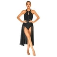 thumbnail image 1 of IEFIEL Womens Ballet Dance Dress Ballerina Tutu Leotard Contemporary Lyrical Dance Performance Costume Black L, 1 of 7