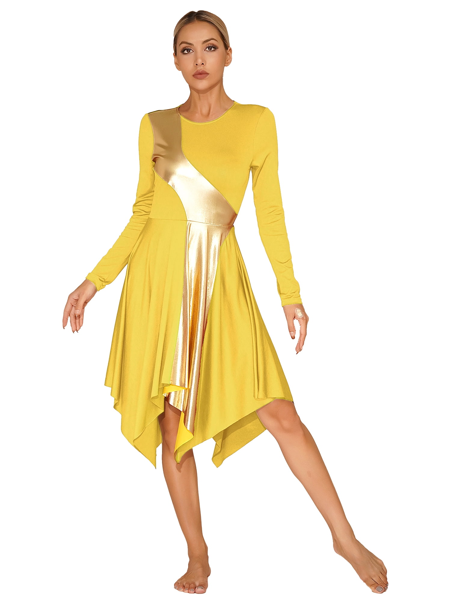 Vestido De Danza Cristiana Para Mujer Women's Mock Neck Praise Dance Dress - Shiny Metallic Long Sleeve Liturgical Dancewear For Worship & Performance Christian Dresses For Women Vestido De Danza Cristiana Para Mujer Women's Mock Neck Praise Dance Dress - Shiny Metallic Long Sleeve Liturgical Dancewear For Worship & Performance Christian Dresses For Women