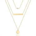thumbnail image 1 of IEFSHINY 14K Gold Plated Layered Necklace Pearl Choker Bar Disc Necklace Handmade Choker Jewelry for Women Choker Necklaces for Women, 1 of 5