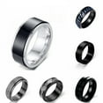 thumbnail image 1 of IEFSHINY Black Spinner Rings for Men Fidget Ring Anxiety Stress Relieving Cool Chain Fashion Ring Set, 1 of 5