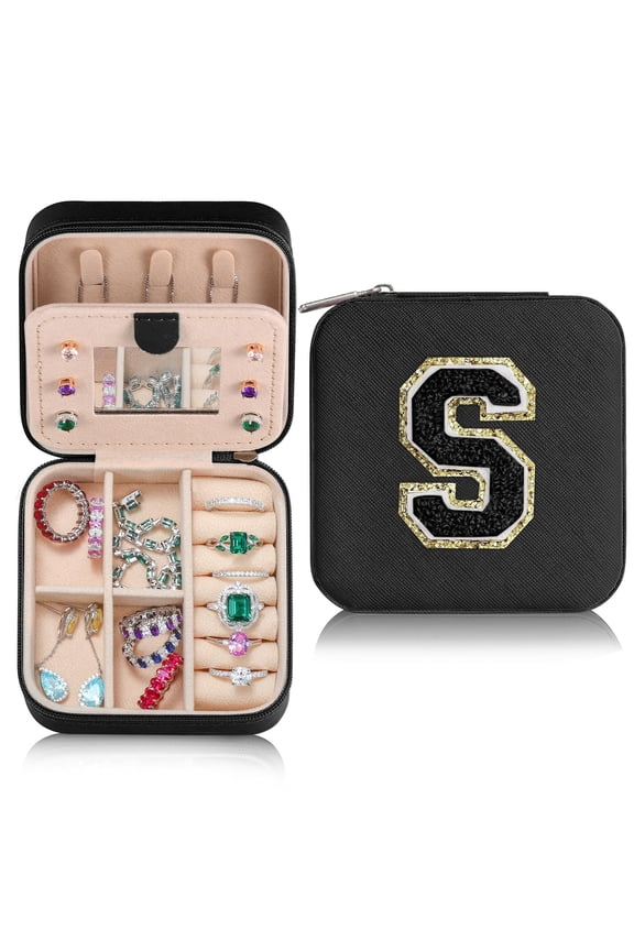 Black Travel Jewelry Box for Women Men, Travel Jewelry Case for Women, Personalized Gifts Unique Gifts for Women Teen Girls