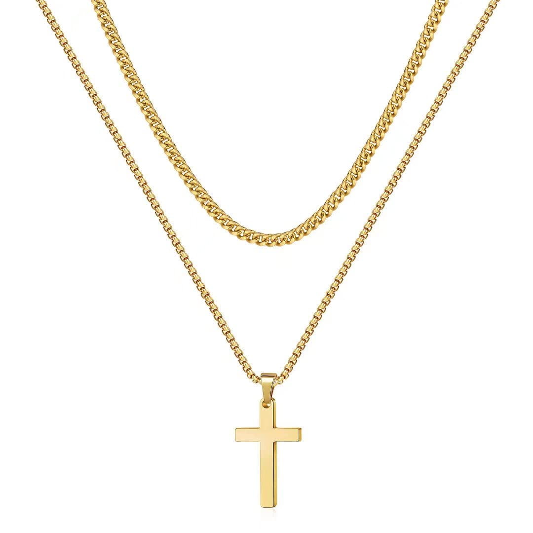 Gold cross necklaces for guys store