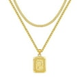 thumbnail image 1 of IEFSHINY Gold Initial Necklace for Men Stainless Steel Layered Square Pendant Necklace for Women Jewelry Gifts, 1 of 6