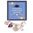 thumbnail image 1 of IEFSHINY Graduation Bangle Graduation Cap Engraved Graduation Grad Cap She Believed She Could So She Did Charm Bracelet, 1 of 5