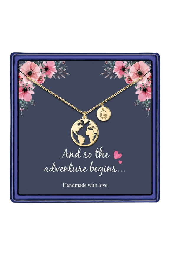 Graduation Gifts for High School Gold Globe Map Necklace for Women Graduation Gifts