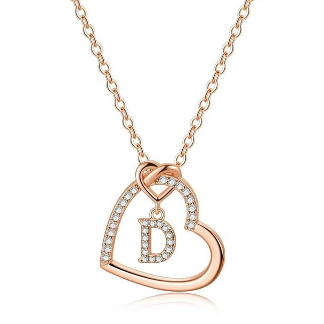 IEFSHINY Heart Initial Necklaces for Women Dainty Necklace for Teen ...