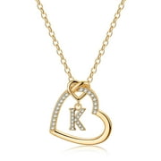 IEFSHINY Heart Initial Necklaces for Women Dainty Necklace for Teen Girls Kids Jewelry Gifts