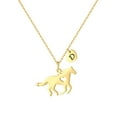 thumbnail image 1 of IEFSHINY Horse Gifts for Women Cute Horse Pendant Necklace Stainless Steel Heart Initial Necklace, 1 of 5