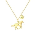 thumbnail image 1 of IEFSHINY Horse Gifts for Women Cute Horse Pendant Necklace Stainless Steel Heart Initial Necklace, 1 of 5