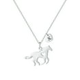 thumbnail image 1 of IEFSHINY Horse Gifts for Women Cute Horse Pendant Necklace Stainless Steel Heart Initial Necklace, 1 of 5