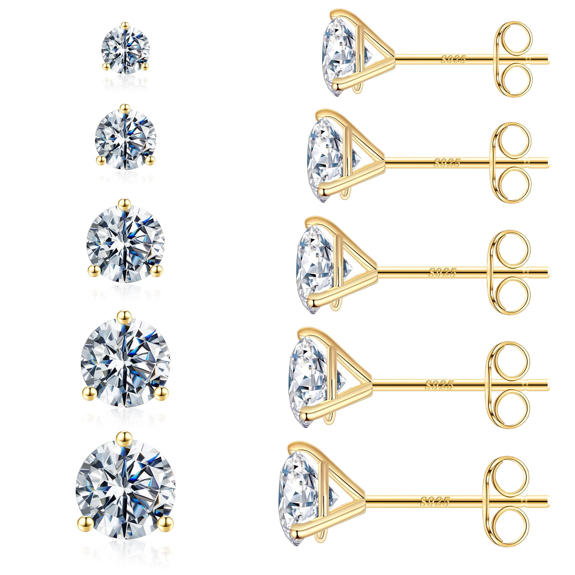 S925 sterling silver needle Stud Earrings Parts For Women Brass